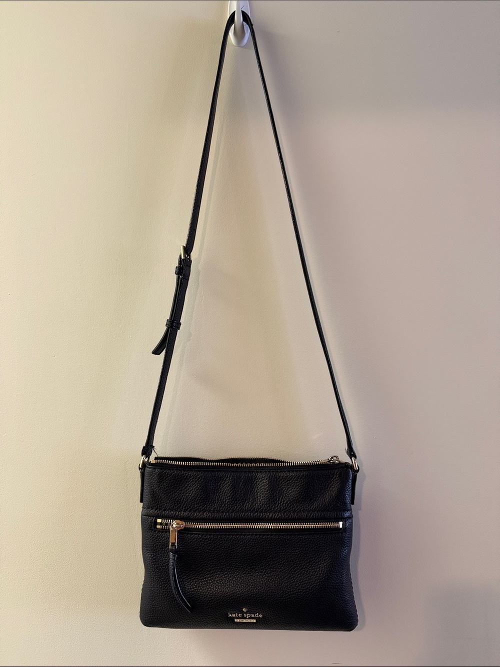 kate spade Black Pebbled Leather Crossbody